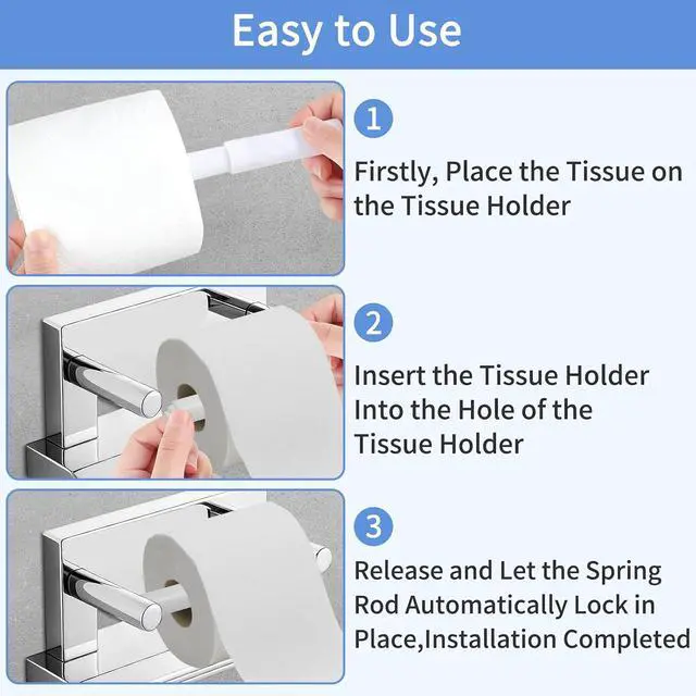 Alt view image 3 of 7 - 4 Pcs Spring Loaded Toilet Paper Holder,Tissue Holder for Toilet