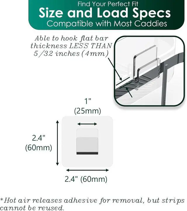 Alt view image 5 of 7 - Shower Caddy Adhesive Replacement Sticker, Shower Adhesive Strip Adhesive Hook Bathroom Storage Shelf Organizer Sticker (Transparent - 12 Packs - 1 Flat Hook)