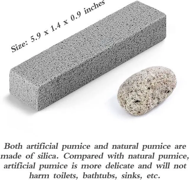 Alt view image 3 of 6 - 6 Pack Pumice Stone for Toilet Cleaning, Hard Water Rings & Stains