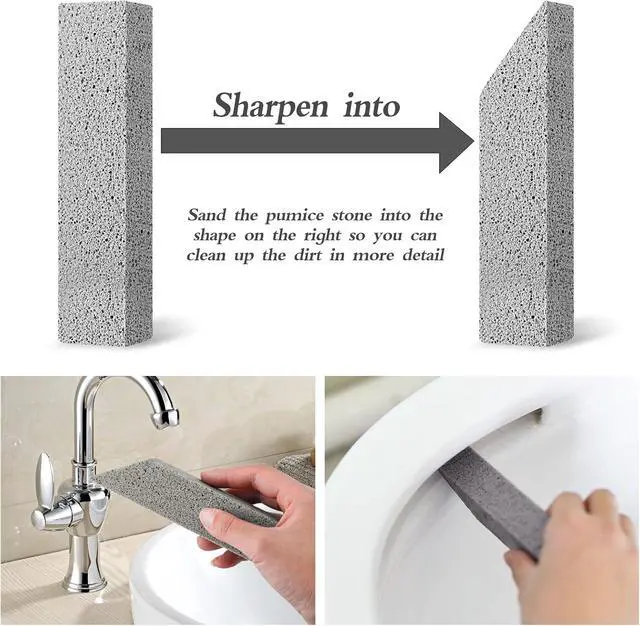 Alt view image 6 of 6 - 6 Pack Pumice Stone for Toilet Cleaning, Hard Water Rings & Stains