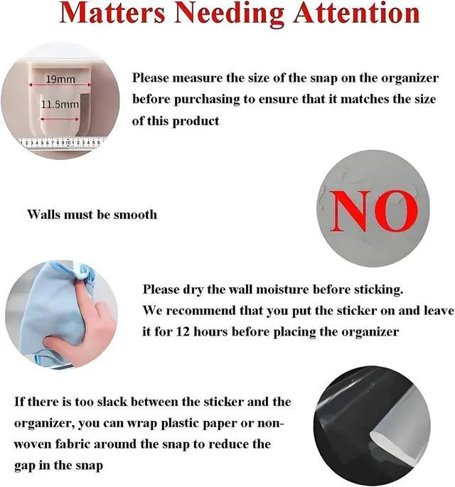 Alt view image 5 of 7 - 10Pcs Transparent Wall Mounted Replacement Sticky Pads for Kitchen Bathroom Shower Caddy Organizer Rack Holder Nail Free Adhesive Hooks Bathroom Accessories (Double-Sided Sticker)