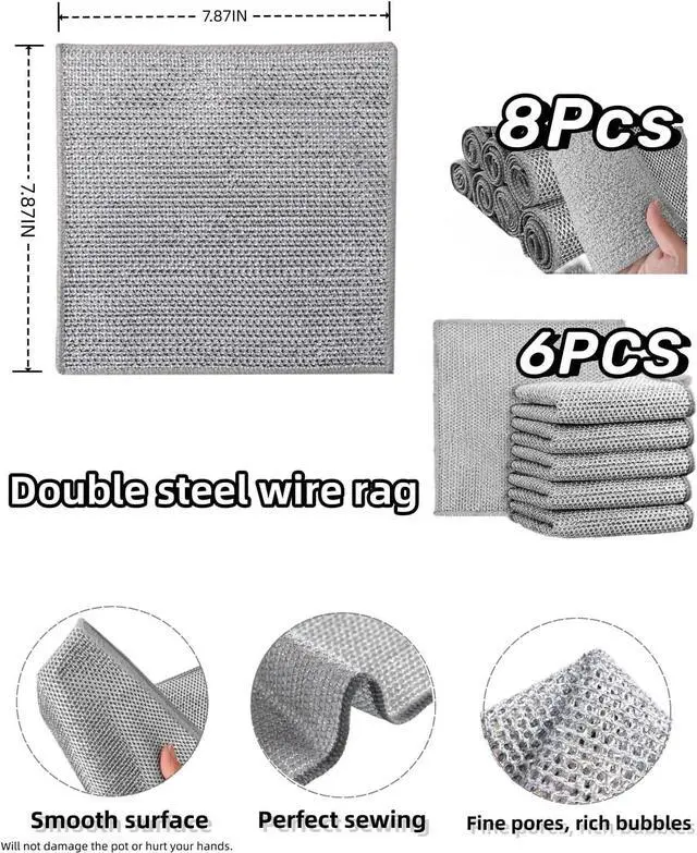 Alt view image 2 of 6 - Non Scratch Wire Dishcloth for Washing Dishes