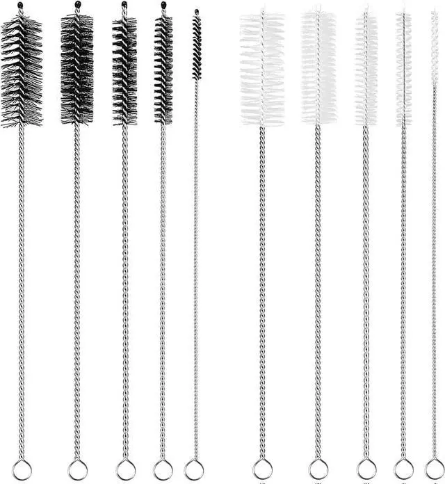 Main image of Straw Cleaner Brush Extra Long 12 inch, 10 PCS Straw Cleaner Brush Bristles Diameter (4+8+10+12+16mm) for Cleaning Straws, Pipe, Sippy Cup and Bottle