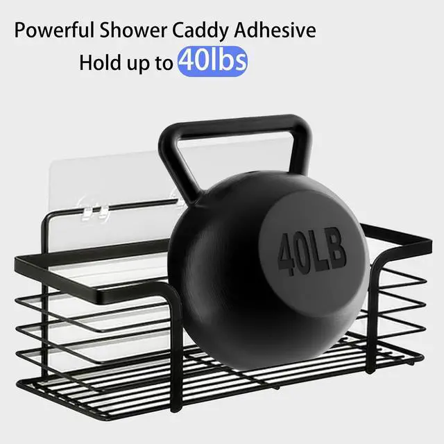 Alt view image 5 of 7 - Shower Caddy Adhesive - Strong Shower Caddy Adhesive Hooks Replacement, Waterproof Shower Adhesive Strips, No Drilling, for Bathroom Storage Shelves and Kitchen Racks 16 Pack