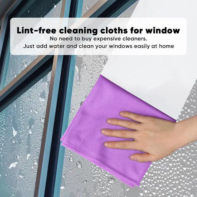 Alt view image 2 of 7 - HOMEXCEL Glass Cleaning Cloths 6PK, Streak Free Towel for Windows, 14x16in