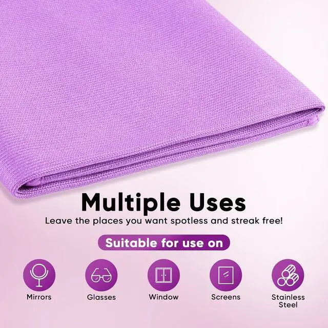 Alt view image 4 of 7 - HOMEXCEL Glass Cleaning Cloths 6PK, Streak Free Towel for Windows, 14x16in
