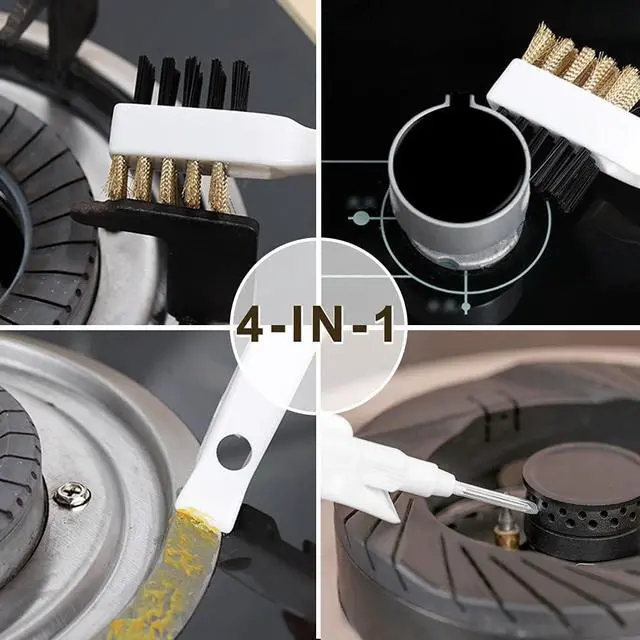 Alt view image 2 of 7 - Gas Stove Brass Wire Stiff Bristles Brushes Rust Cleaner for Kitchen Grease Grime Pot Pan