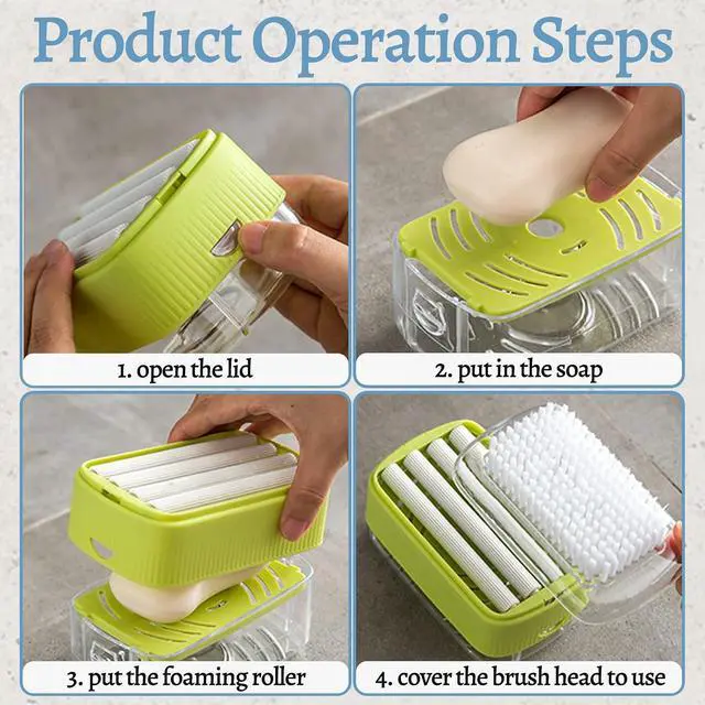 Alt view image 3 of 7 - Multifunctional Foaming Soap Box for Soap Holder,Laundry Cleaning Brush