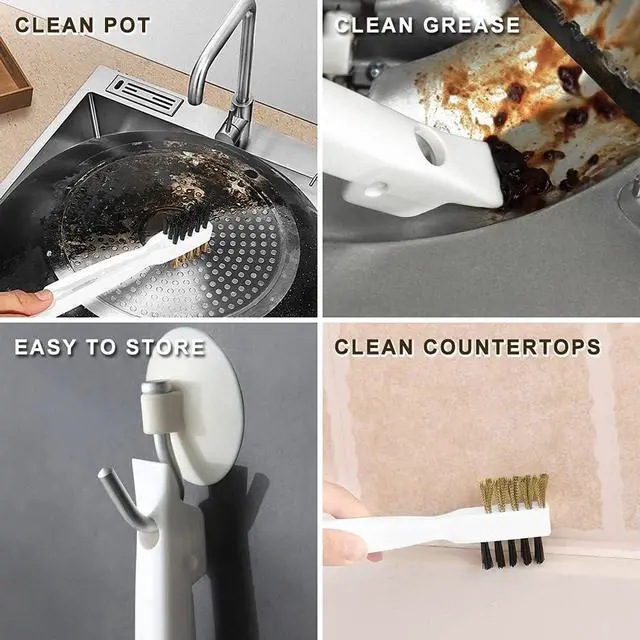 Alt view image 4 of 7 - Gas Stove Brass Wire Stiff Bristles Brushes Rust Cleaner for Kitchen Grease Grime Pot Pan