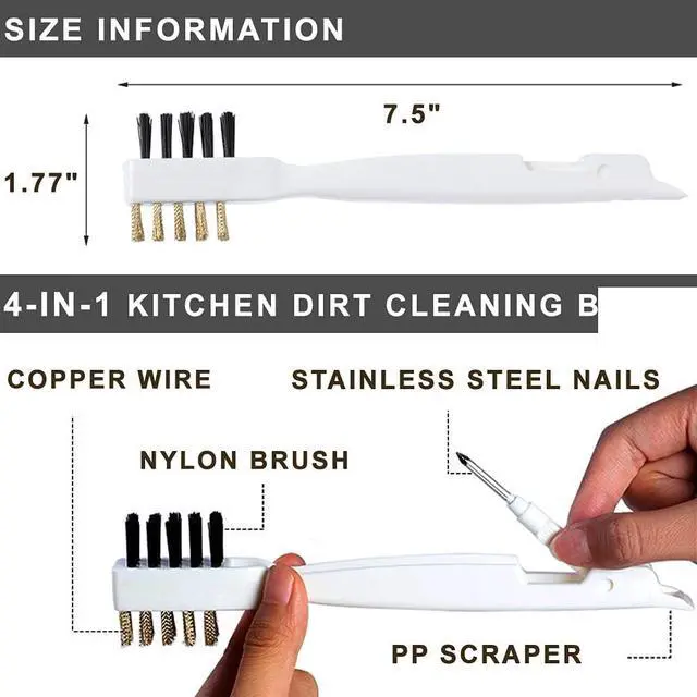 Alt view image 6 of 7 - Gas Stove Brass Wire Stiff Bristles Brushes Rust Cleaner for Kitchen Grease Grime Pot Pan