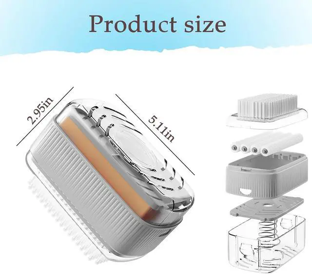 Alt view image 2 of 7 - LELEMON Soap Dish with Drain Multifunctional Soap Dish Soap Cleaning Storage 3 in 1 Foaming Box for Home Bathroom Kitchen Keep Soap Dry&Easy to Clean(Grey)