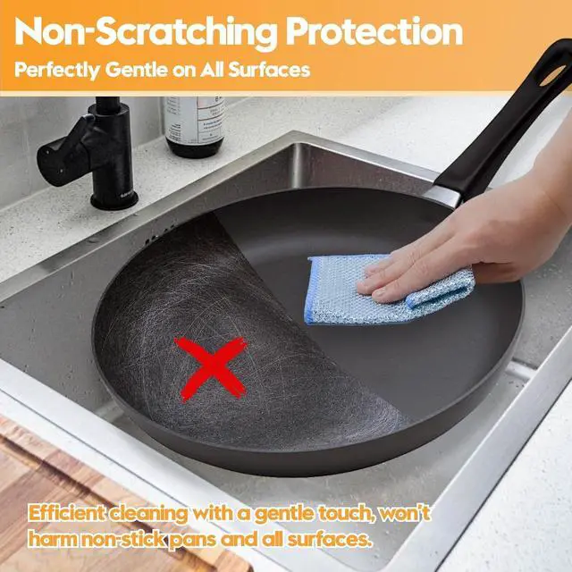Alt view image 4 of 7 - Wire Dishwashing Rags, Dual-Sided Metal Dish Cloths, 16 Pack