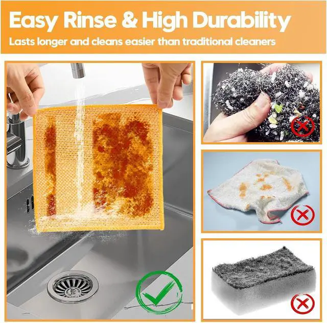 Alt view image 6 of 7 - Wire Dishwashing Rags, Dual-Sided Metal Dish Cloths, 16 Pack