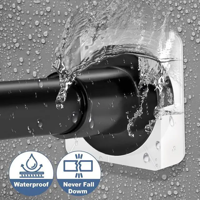 Alt view image 2 of 7 - YNL 2 Pack Adhesive Shower Rod Holders, Transparent Rod Retainer | Never Fall Down Shower Tension Rod Holders for Wall(Rod Not Included)