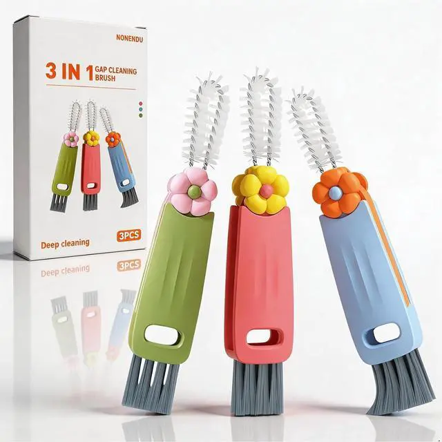 Main image of 3 in 1 Cup Lid Cleaning Brush, Portable Cup Cleaner Brush, 2024 New Water Bottle Cleaner Brush, 3 in 1 Multifunctional Cleaning Brush for Home Kitchen Cleaning Tools3PCS