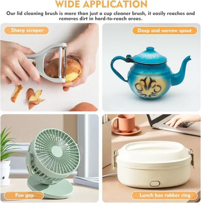 Alt view image 4 of 7 - 3 in 1 Cup Lid Cleaning Brush, Portable Cup Cleaner Brush, 2024 New Water Bottle Cleaner Brush, 3 in 1 Multifunctional Cleaning Brush for Home Kitchen Cleaning Tools3PCS