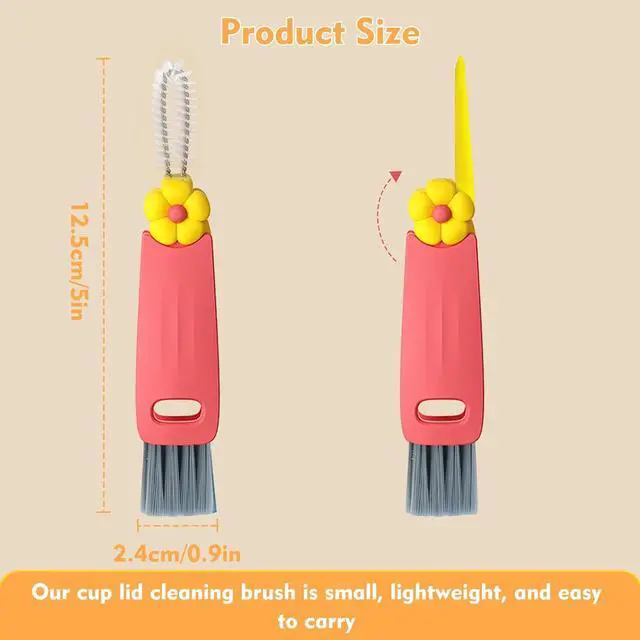 Alt view image 5 of 7 - 3 in 1 Cup Lid Cleaning Brush, Portable Cup Cleaner Brush, 2024 New Water Bottle Cleaner Brush, 3 in 1 Multifunctional Cleaning Brush for Home Kitchen Cleaning Tools3PCS