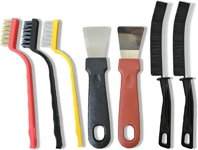 Main image of 7 Pcs Multi-Purpose Crevice Cleaning Brush Tool for Stubborn Kitchen Grease Stains, Bathroom Crevices, Window Gutters, Tiles and Faucets
