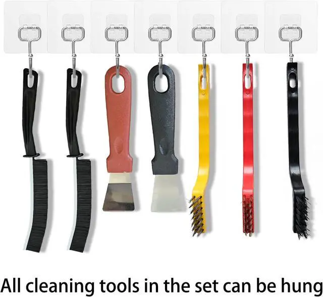 Alt view image 6 of 7 - 7 Pcs Multi-Purpose Crevice Cleaning Brush Tool for Stubborn Kitchen Grease Stains, Bathroom Crevices, Window Gutters, Tiles and Faucets