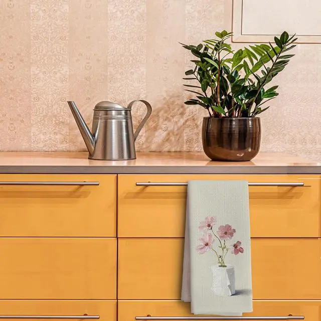 Alt view image 3 of 6 - Pink Floral Bathroom Hand Towels, Floral Bathroom Decor, Elegant Pink Flower Toilet Paper Decorative Hand Towels for Guest Bath Room Washroom Restroom Gym Spa Yoga Room, 16x24 Inch