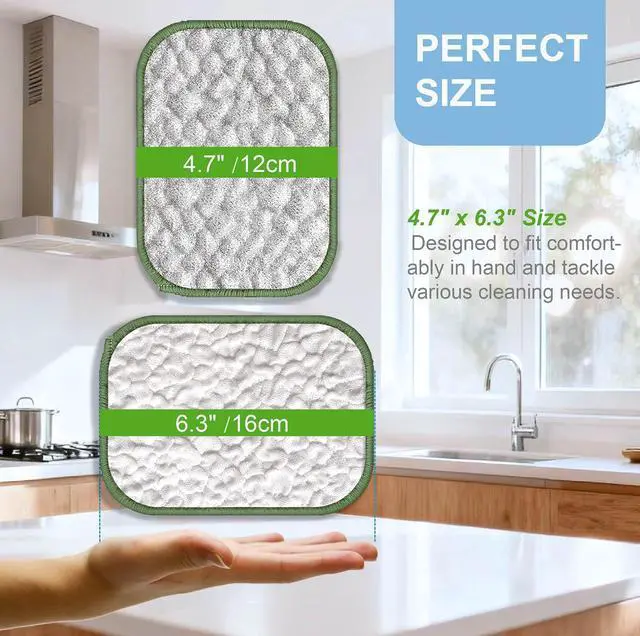 Alt view image 6 of 7 - 6PCS Double-Sided Non-Scratch Cleaning Cloths - Reusable Scrub Pads & Dish Cloths, Fast-Dry & Odor-Resistant for Non-Stick Pans, Glass, Stovetops & Sinks