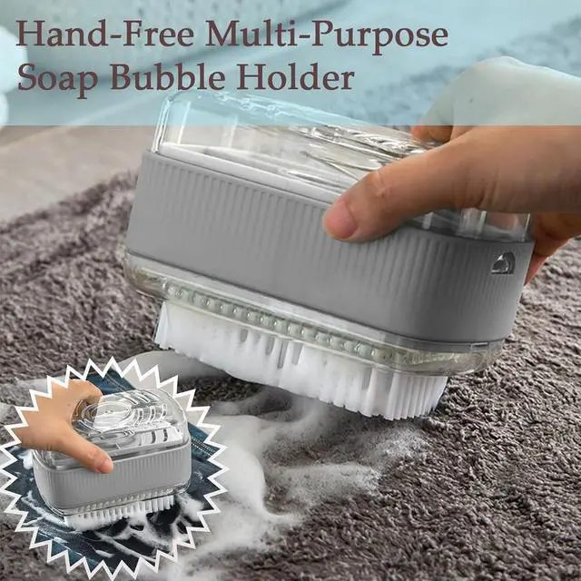 Alt view image 4 of 7 - LELEMON Soap Dish with Drain Multifunctional Soap Dish Soap Cleaning Storage 3 in 1 Foaming Box for Home Bathroom Kitchen Keep Soap Dry&Easy to Clean(Grey)