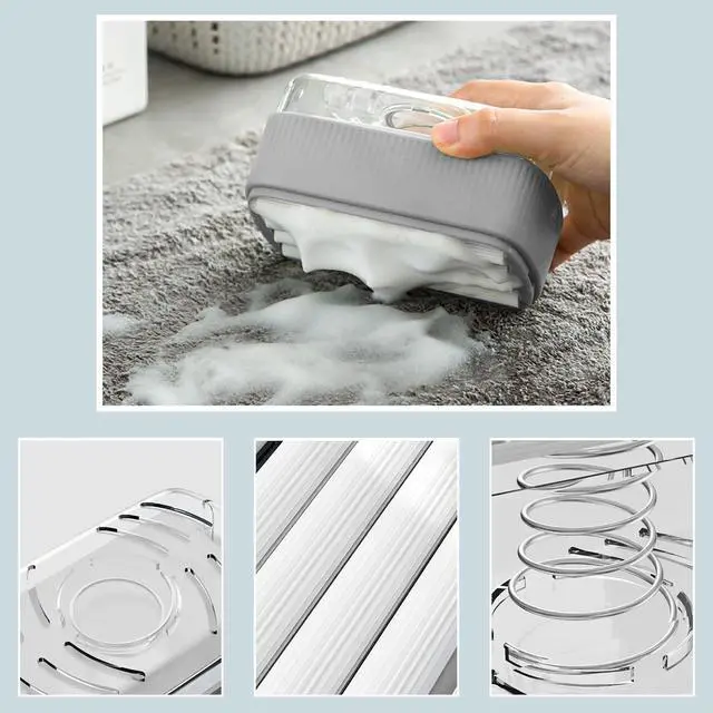 Alt view image 6 of 7 - LELEMON Soap Dish with Drain Multifunctional Soap Dish Soap Cleaning Storage 3 in 1 Foaming Box for Home Bathroom Kitchen Keep Soap Dry&Easy to Clean(Grey)