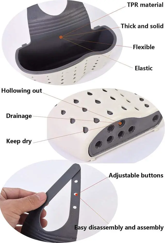 Alt view image 3 of 7 - YYaaloa Sink Basket Sink Strainers Basket Kitchen Drain Shelf Sink Storage Holder (Style 2- Beige)