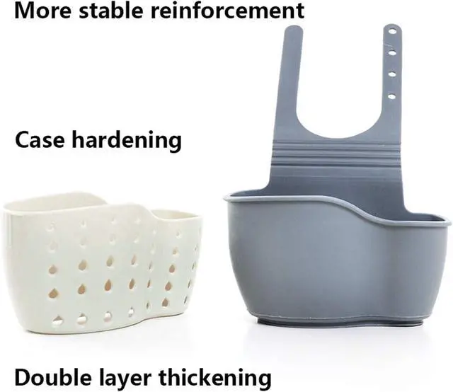 Alt view image 4 of 7 - YYaaloa Sink Basket Sink Strainers Basket Kitchen Drain Shelf Sink Storage Holder (Style 2- Beige)