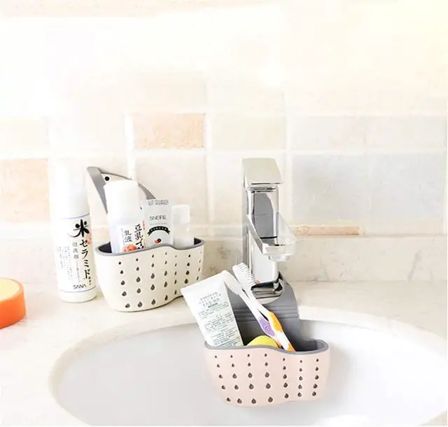 Alt view image 5 of 7 - YYaaloa Sink Basket Sink Strainers Basket Kitchen Drain Shelf Sink Storage Holder (Style 2- Beige)