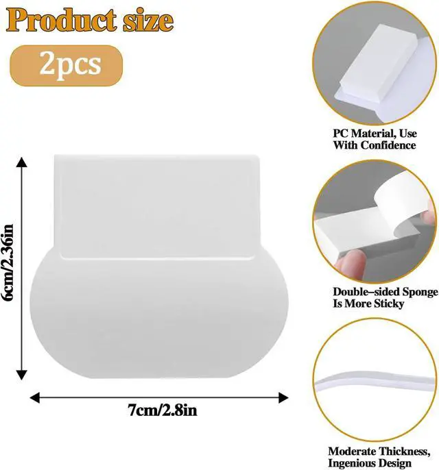Alt view image 4 of 7 - Toilet Seat Lifter, Self Adhesive Toilet Cover Lifter, Whtie, 2 Pack