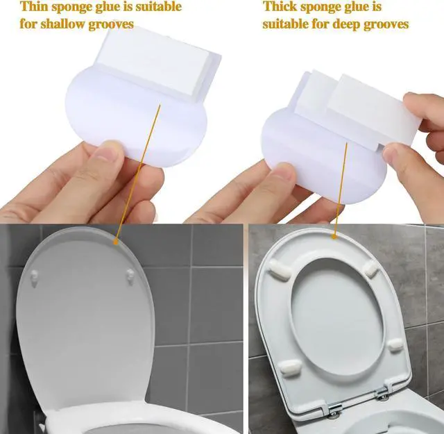 Alt view image 2 of 7 - Toilet Seat Lifter, Self Adhesive Toilet Cover Lifter, Whtie, 2 Pack