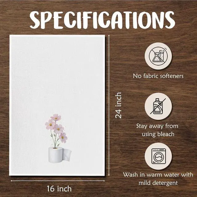 Alt view image 7 of 7 - Pink Floral Bathroom Hand Towels, Cosmos Bipinnatus Flower Toilet Paper Decorative Hand Towels for Bathroom Washroom Restroom Gym Spa Yoga Room, 16x24 Inches