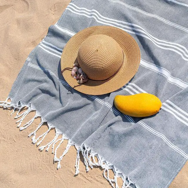 Alt view image 4 of 7 - Turkish Beach Towel, 36"x71" Quick Dry Sand Free Oversized Towel, Purple
