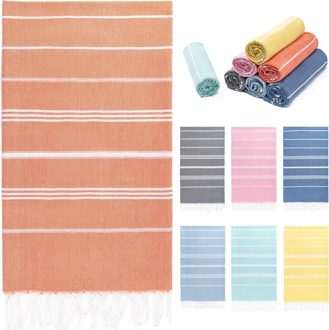 Main image of Turkish Beach Towel, 36"x71" Quick Dry Sand Free Oversized, Thinner Coral