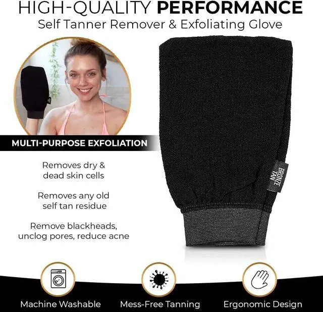 Alt view image 2 of 7 - Bronze Tan Self Tan Remover Mitt and Exfoliating Glove for Sunless Tanning