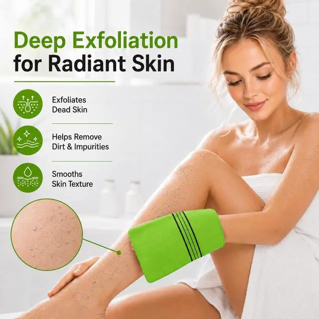Alt view image 2 of 7 - Tatuo 12 Pack Korean Exfoliating Mitts, Italy Towel(8 x 5.5 in,4 Colors)