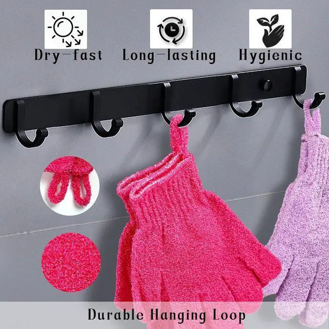 Alt view image 3 of 7 - Shower Gloves 24 Pcs Exfoliating with Hanging Loop, 12 Colors