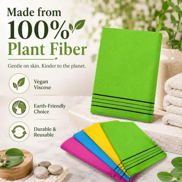 Alt view image 6 of 7 - Tatuo 12 Pack Korean Exfoliating Mitts, Italy Towel(8 x 5.5 in,4 Colors)