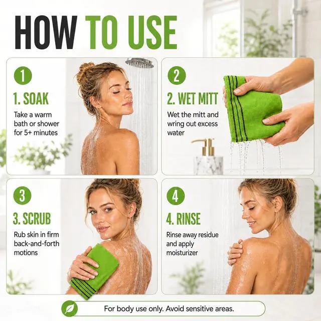 Alt view image 3 of 7 - Tatuo 12 Pack Korean Exfoliating Mitts, Italy Towel(8 x 5.5 in,4 Colors)