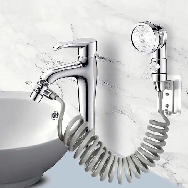 Alt view image 4 of 6 - Sink Faucet Sprayer Attachment - Salon Shampoo Bowl Spray Head, Pedicure Chair Shower Head With Stop Water-saving Function, Adjustable Handheld Sprayer for Salon & Spa Chairs