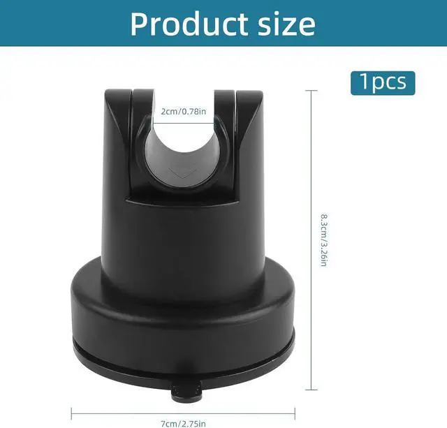 Alt view image 2 of 6 - Suction Cup Shower Head Holder, Removable Shower Head Bracket No Drill Wall Mount Holder, ABS Plastic Shower Wand Holder Universal Suction Holder for Bathroom(Black)