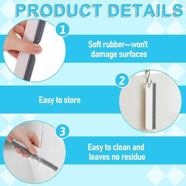 Alt view image 3 of 7 - 2 PCS All-Purpose Small Rubber Squeegee, Soft Silicone Mini Squeegee for Shower Glass, Kitchen Sink Squeegee for Kitchen Countertops, Mirror, Bathroom, Glass, Car Windshield