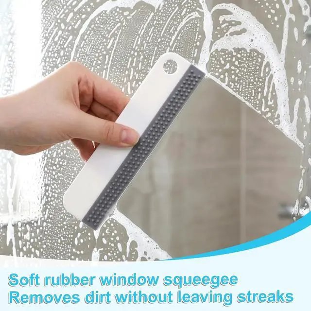 Alt view image 5 of 7 - 2 PCS All-Purpose Small Rubber Squeegee, Soft Silicone Mini Squeegee for Shower Glass, Kitchen Sink Squeegee for Kitchen Countertops, Mirror, Bathroom, Glass, Car Windshield