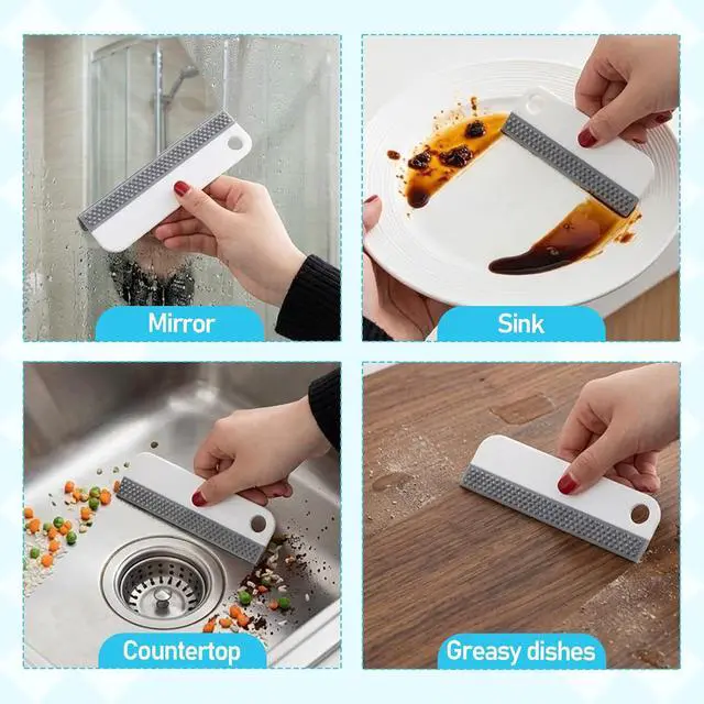 Alt view image 6 of 7 - 2 PCS All-Purpose Small Rubber Squeegee, Soft Silicone Mini Squeegee for Shower Glass, Kitchen Sink Squeegee for Kitchen Countertops, Mirror, Bathroom, Glass, Car Windshield