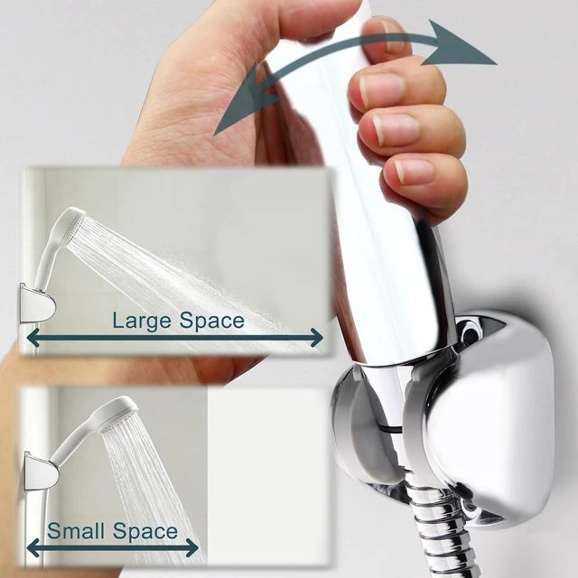 Alt view image 5 of 6 - YOO.MEE Wall Mount Shower Bracket, Wide Angle Adjustment, Screw Fix, Chrome