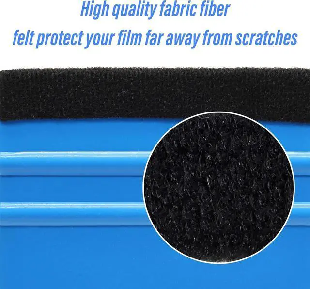 Alt view image 3 of 6 - Bonsicoky 4 Inch Plastic Felt Edge Squeegee Tool, Blue, 2Pcs