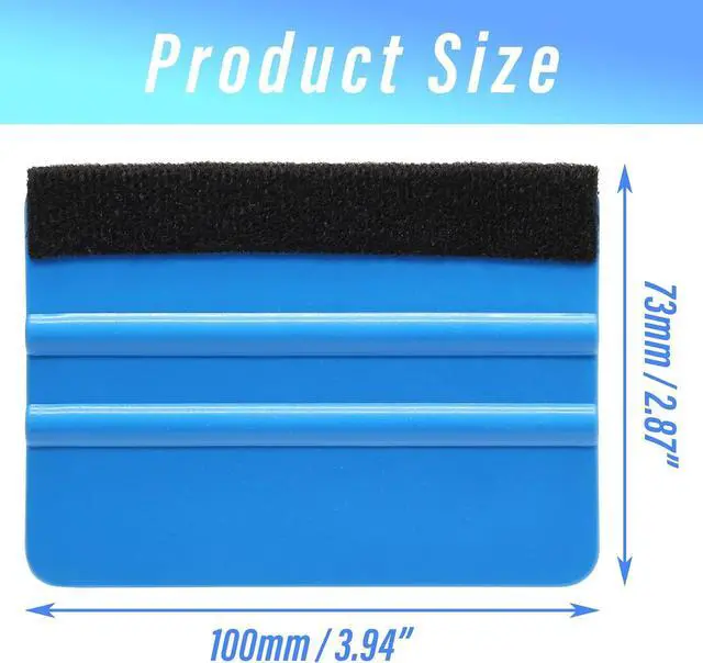 Alt view image 4 of 6 - Bonsicoky 4 Inch Plastic Felt Edge Squeegee Tool, Blue, 2Pcs