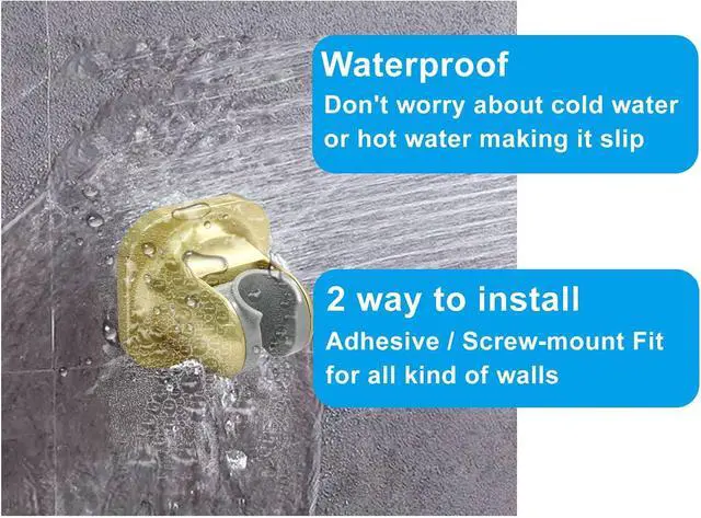 Alt view image 5 of 5 - Zorfeter Adjustable Gold Handheld Shower Head Holder Plastic