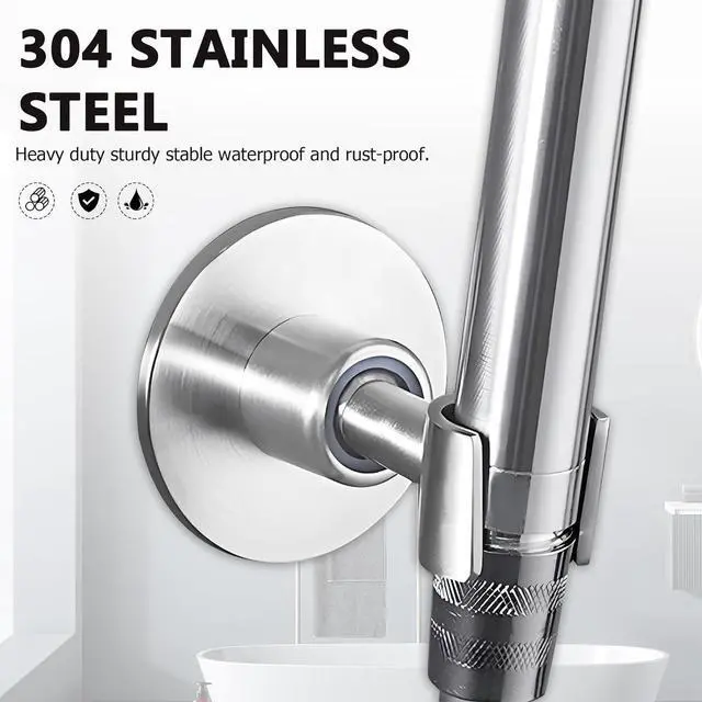 Alt view image 3 of 7 - BokWin Stainless Steel Shower Head Holder, Brushed SUS 304